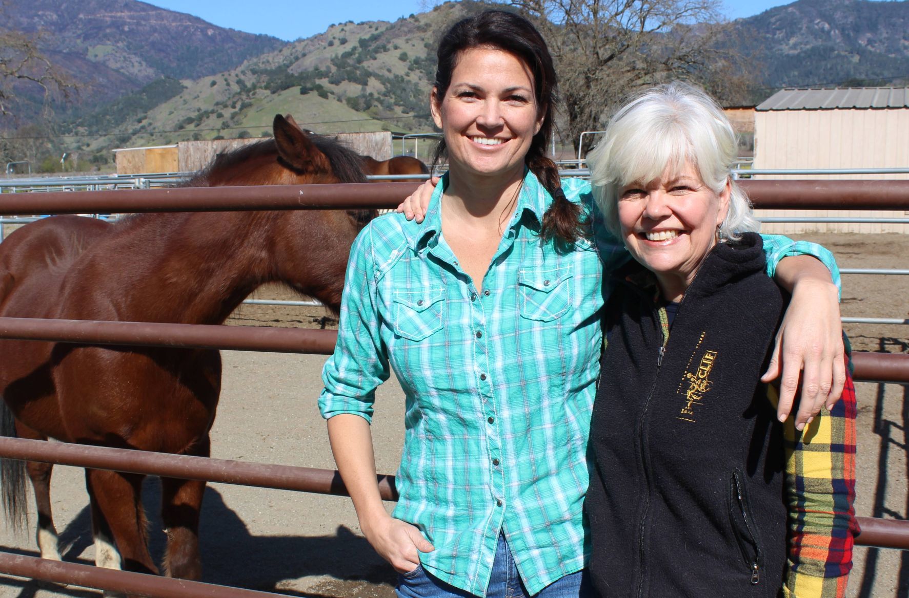 Lindsay Merget and Lisa O'Connor at Sunrise Horse Rescue